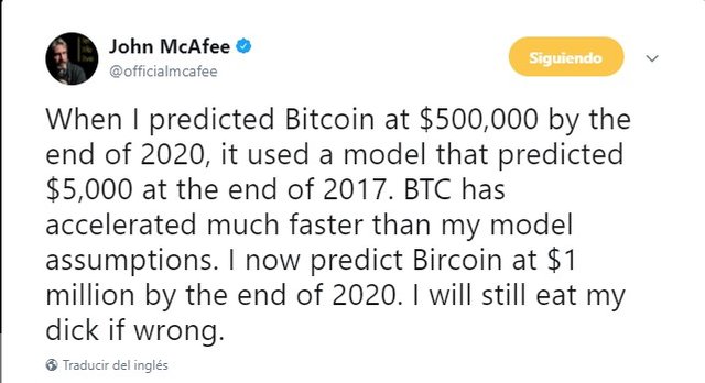 Bitcoin Will Be Worth 1 Million Dollars!    In 2020 Bet John Mcafee - 